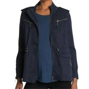 MAX Jeans Utility Zip Front Jacket- Martini Navy Size Small